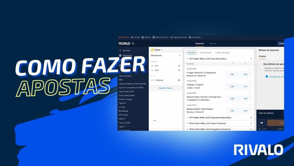 instruções sobre como fazer uma aposta no site da Rivalo Brasil